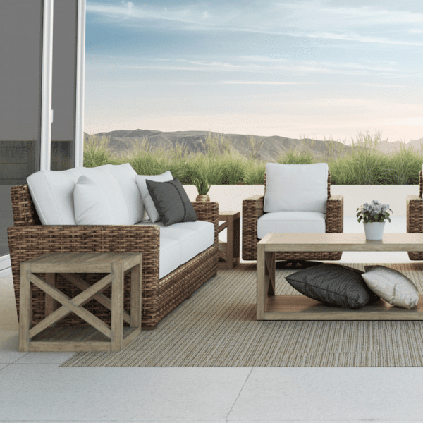 Coastal Teak Outdoor X End Table by Sunset West Model 5501-XET