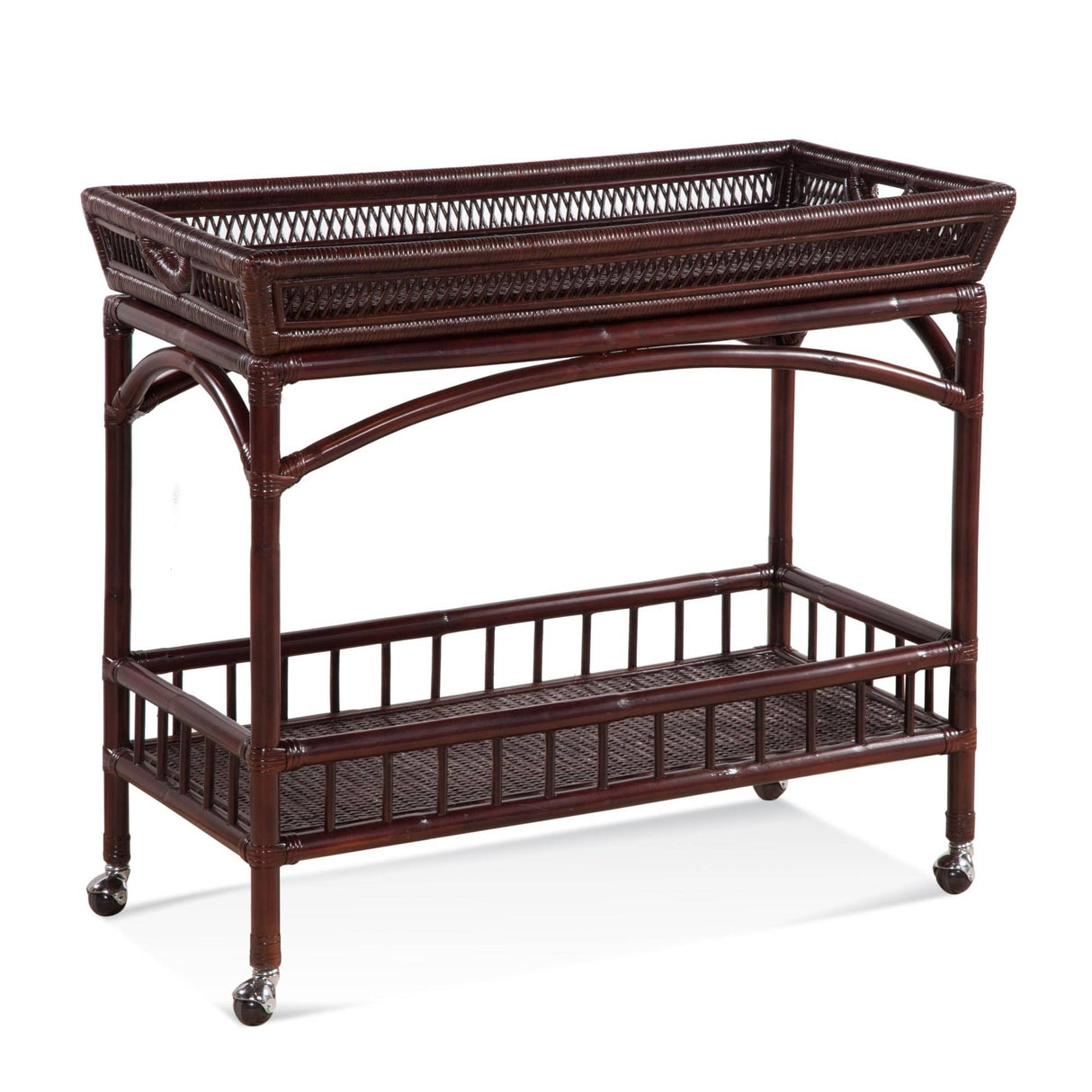 Okracoke Rattan Bar Cart with Casters 107-024 by Braxton Culler