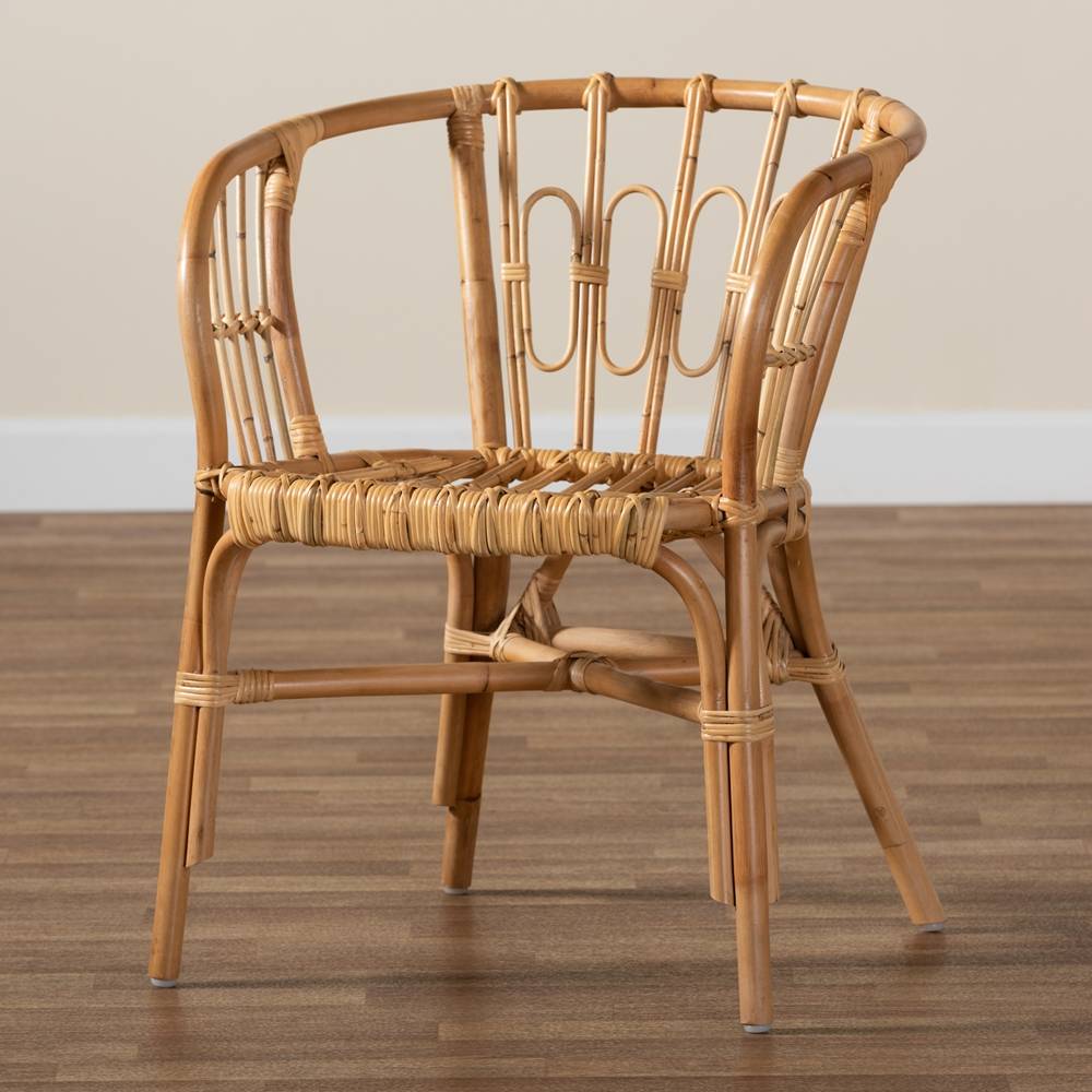 Luxio Modern and Contemporary Natural Finished Rattan Dining Chair