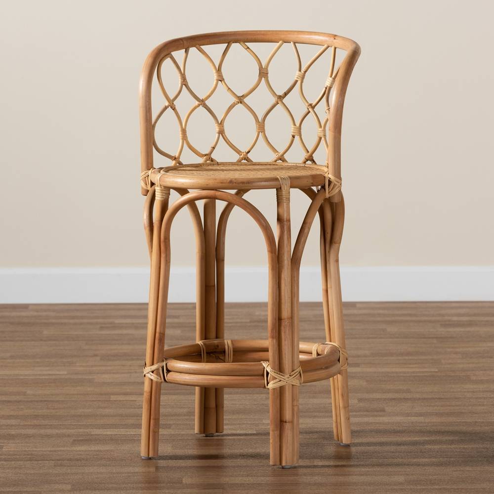 Diana Modern and Contemporary Natural Finished Rattan Counter Stool