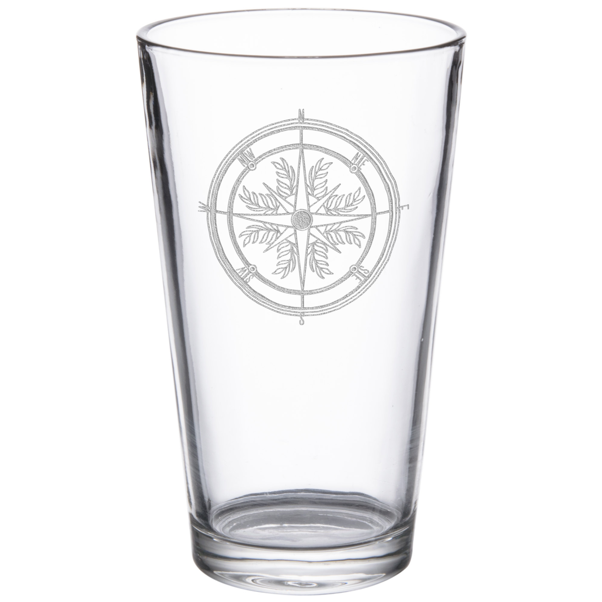 Compass 16 oz. Etched Beverage Glass Sets