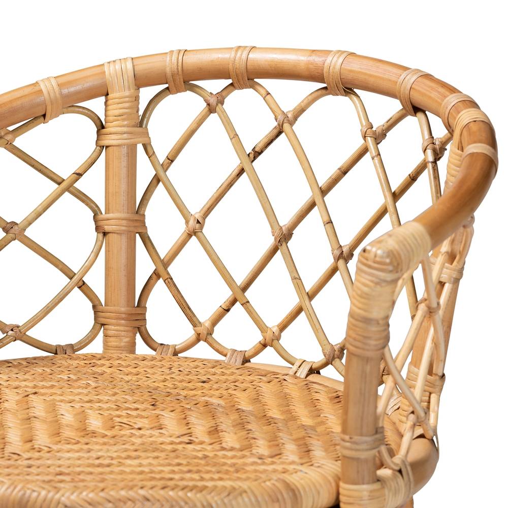 Orchard Modern Wicker Fair Natural Brown Rattan Bar Stool