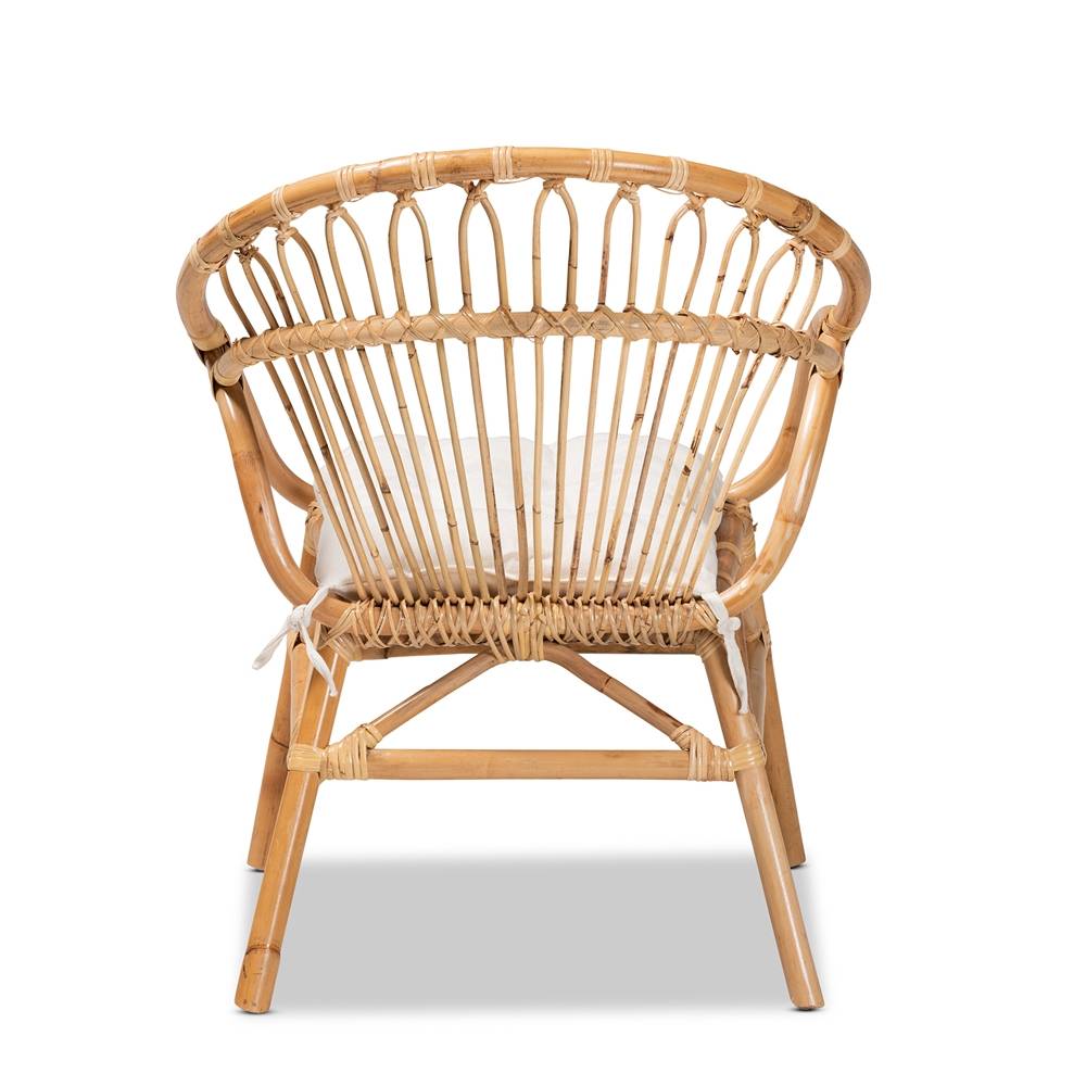 Benicia Modern Wicker Fair Natural Brown Rattan Dining Chair