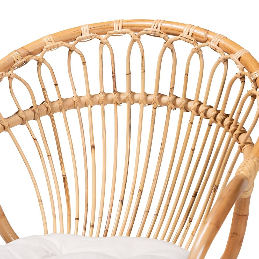 Benicia Modern Wicker Fair Natural Brown Rattan Dining Chair
