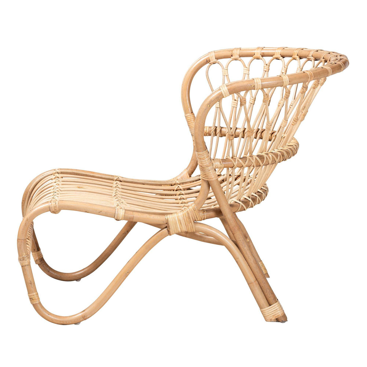 Alaya Modern Wicker Fair Natural Brown Rattan Accent Chair