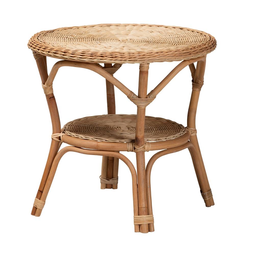 Abbey Modern Wicker Fair Natural Brown Antique Rattan 3-Piece Living Room Set