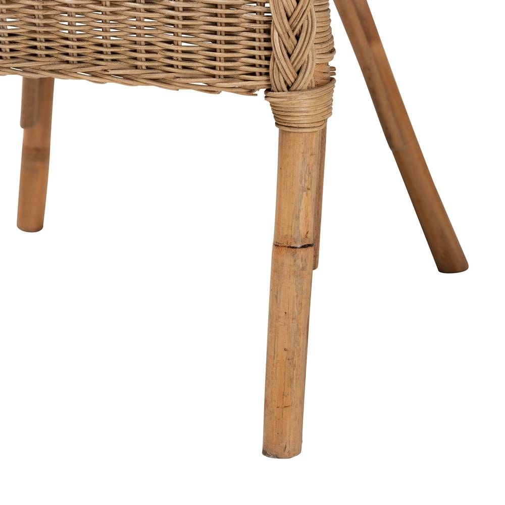 Abbey Modern Wicker Fair Natural Brown Antique Rattan 3-Piece Living Room Set