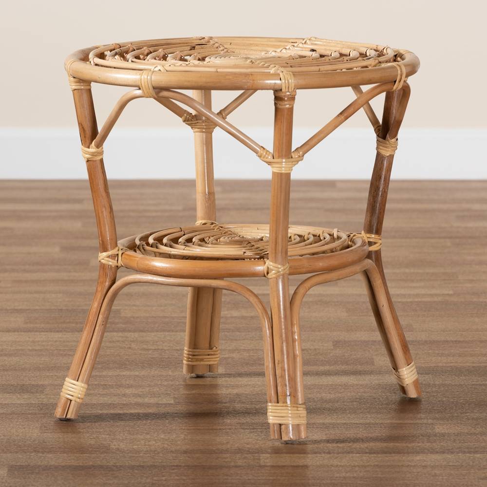 Cariel Modern Wicker Fair Natural Brown Rattan Coffee Table