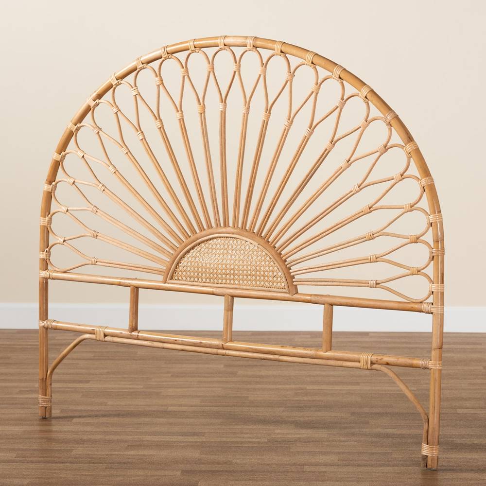 Perenna Modern Wicker Fair Natural Rattan King Size Standalone Headboard