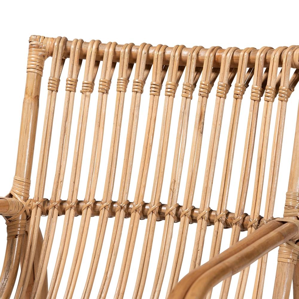 Blanca Modern Wicker Fair Natural Rattan Accent Chair