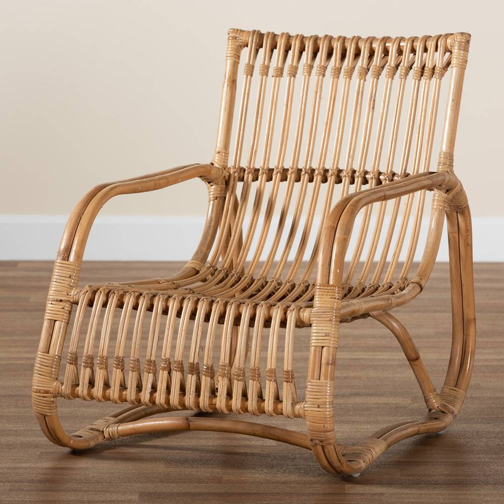 Blanca Modern Wicker Fair Natural Rattan Accent Chair