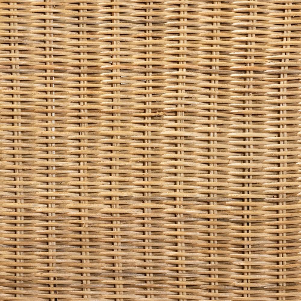 Shamara Modern Wicker Fair Natural Rattan and Mahogany Wood Dining Chair