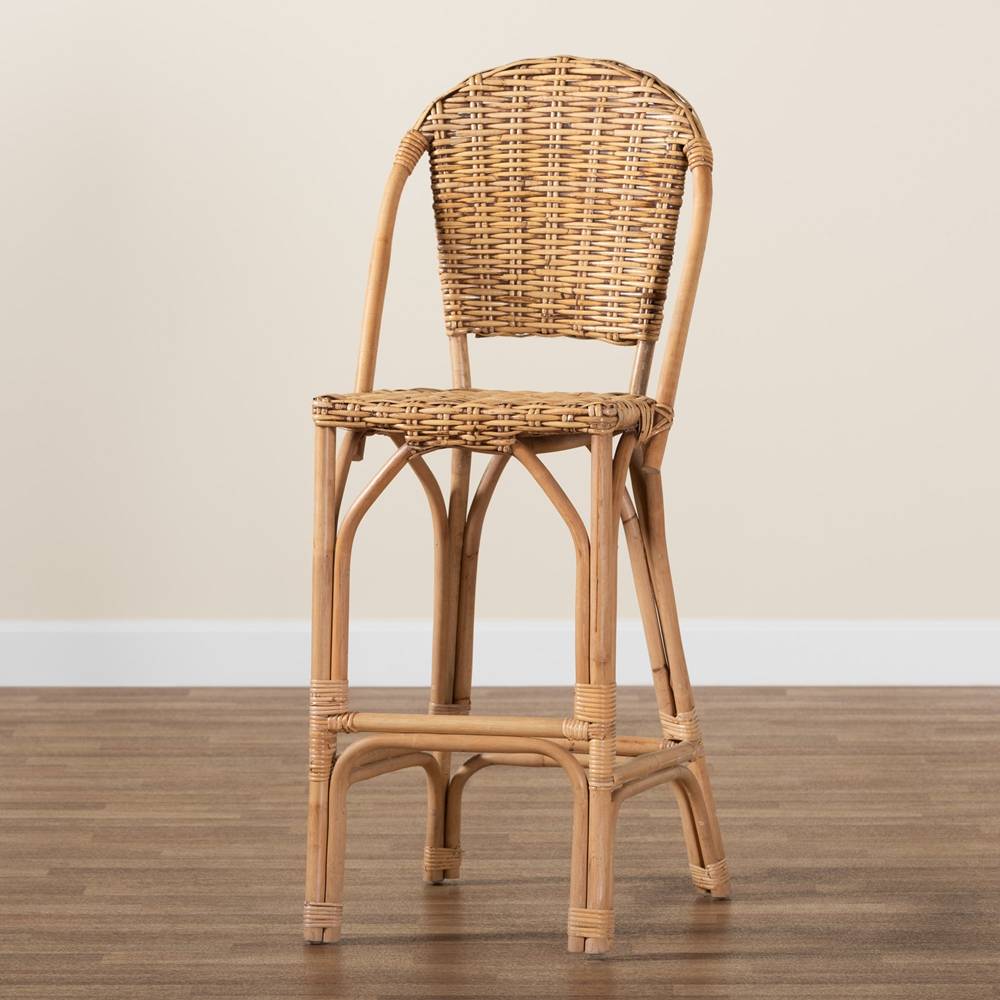 Neola Modern Wicker Fair Natural Rattan Bar Stool