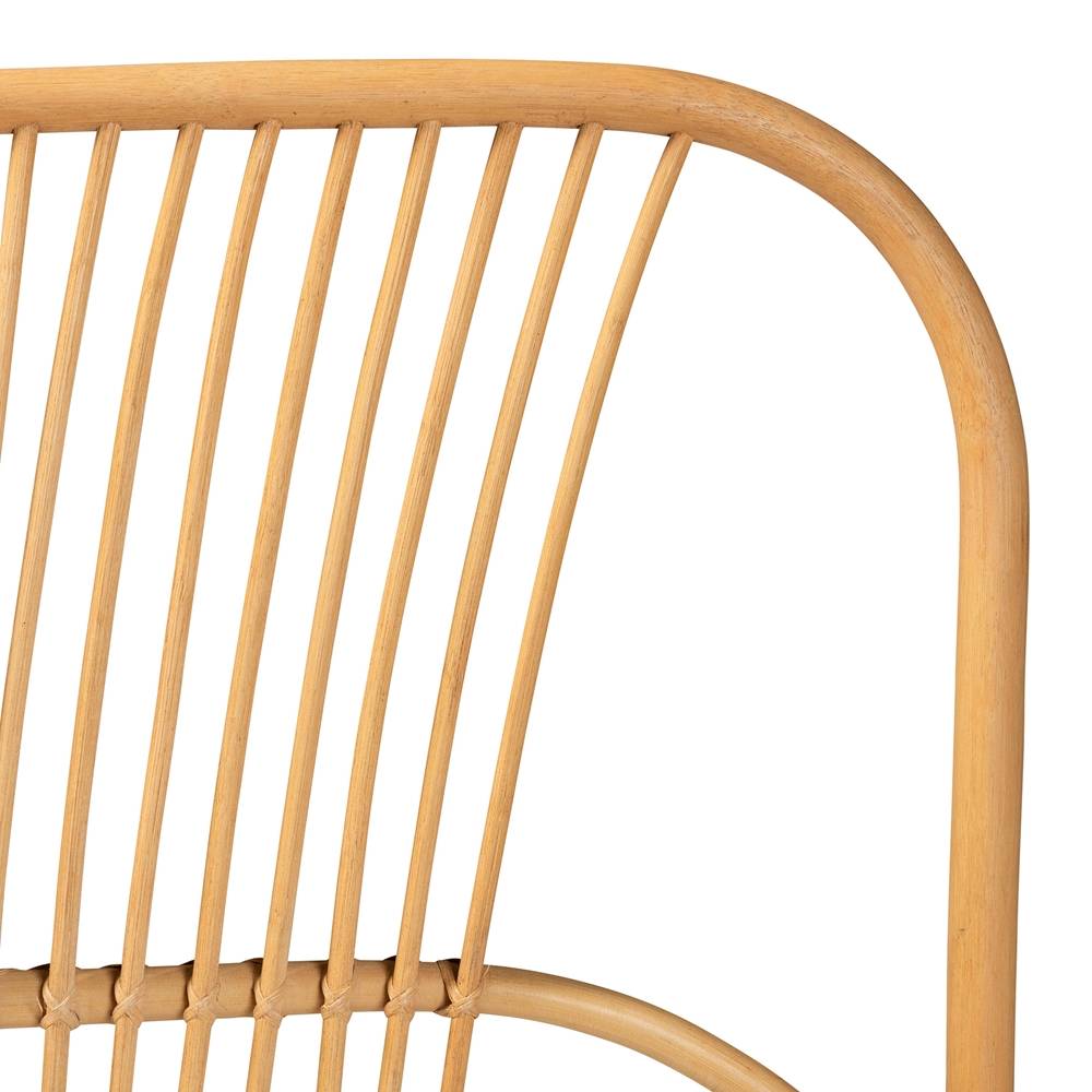 Laina Modern Wicker Fair Natural Brown Rattan Queen Size Wall-mount Headboard