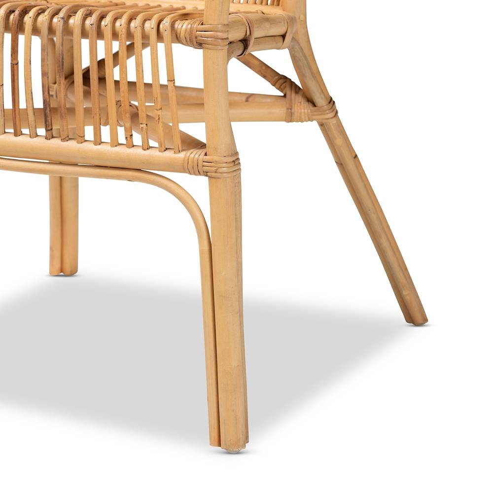 Murai Modern Wicker Fair Natural Brown Rattan Dining Chair