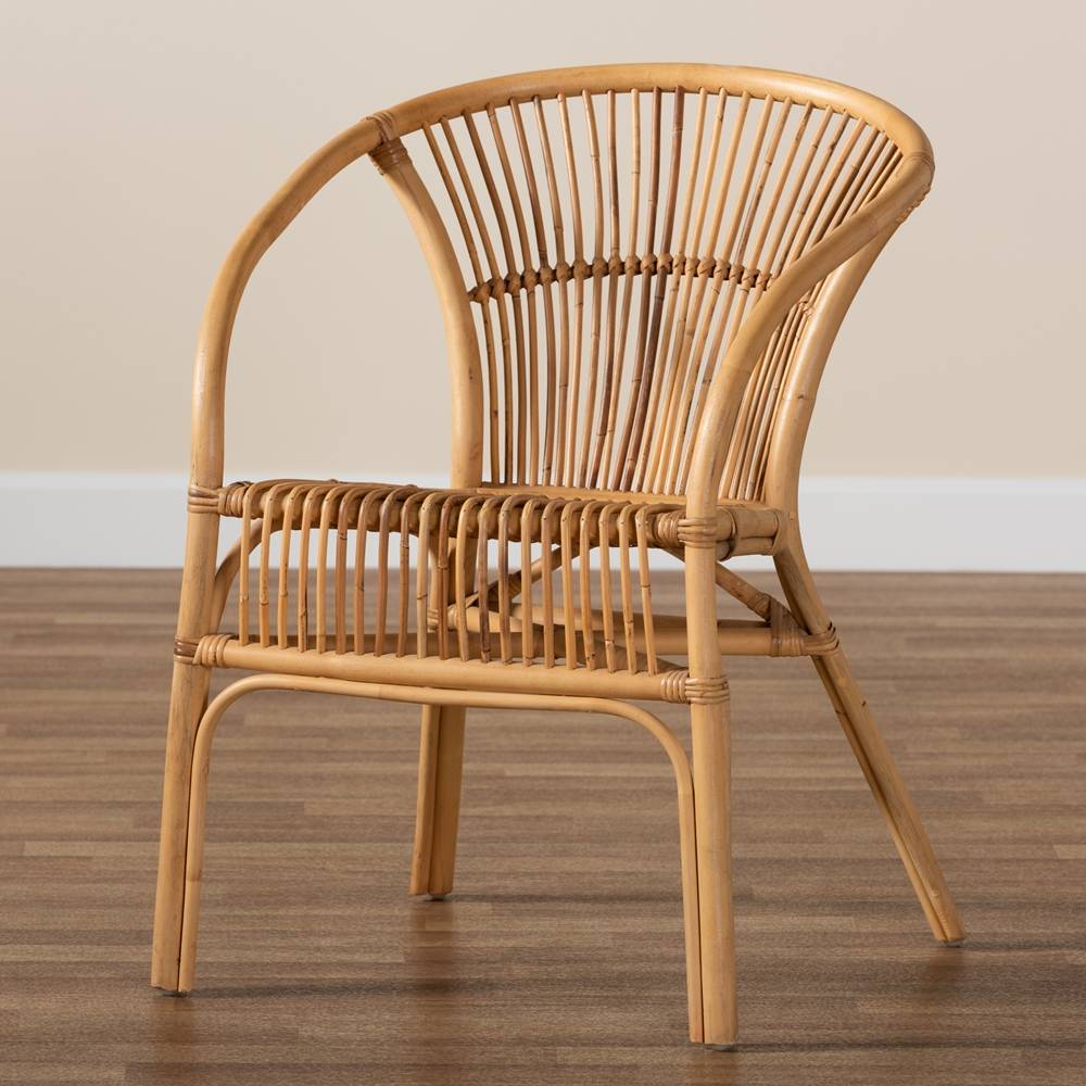 Murai Modern Wicker Fair Natural Brown Rattan Dining Chair