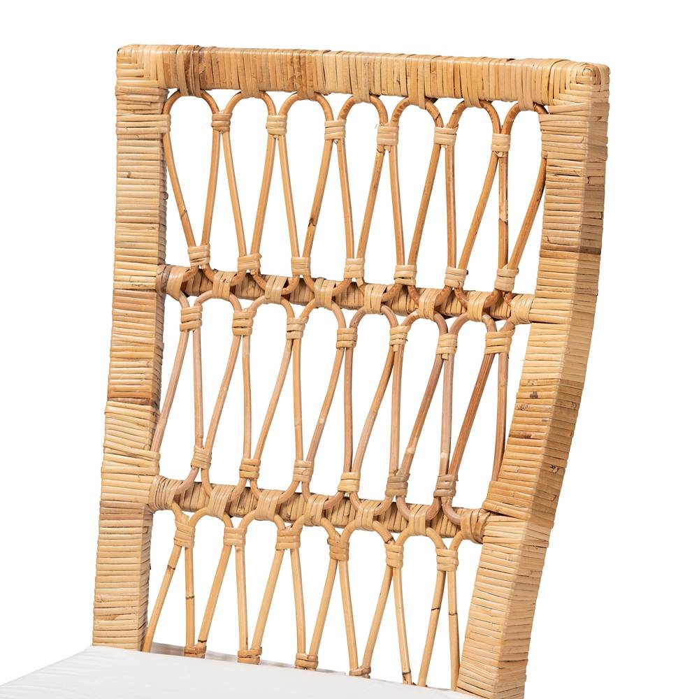 Sullivan Modern Wicker Fair Natural Brown Rattan 2-Piece Dining Chair Set