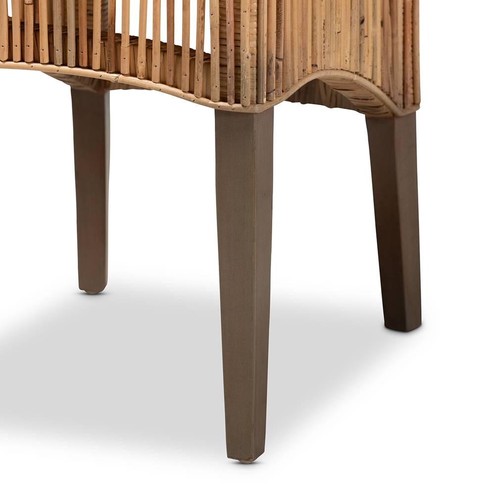 Sullivan Modern Wicker Fair Natural Brown Rattan 2-Piece Dining Chair Set