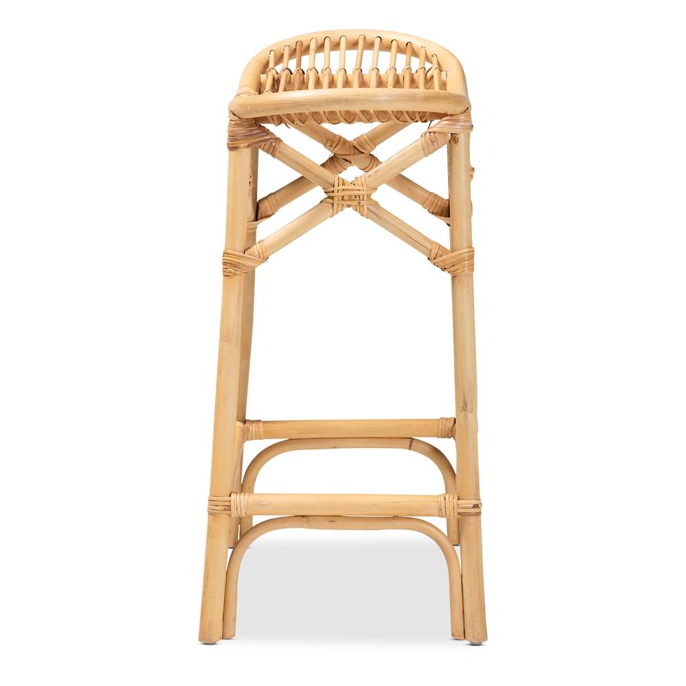 Elgon Modern Wicker Fair Natural Brown Rattan Counter Stool