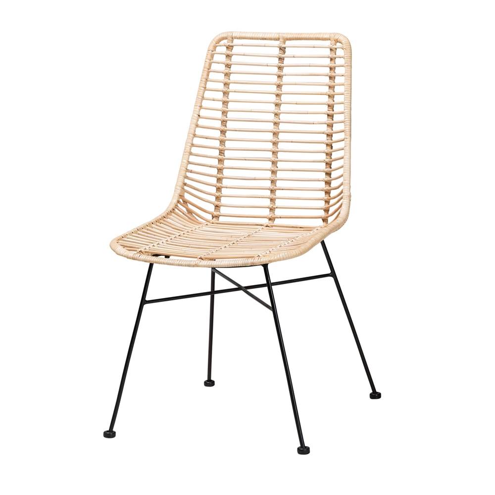 Manhattan Modern Wicker Fair Rattan and Natural Oak Finished Wood 5-Piece Dining Set