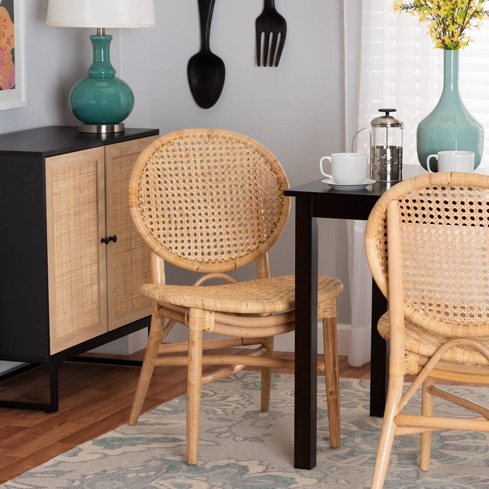 Osaka Modern Wicker Fair Natural Brown Rattan Dining Chair