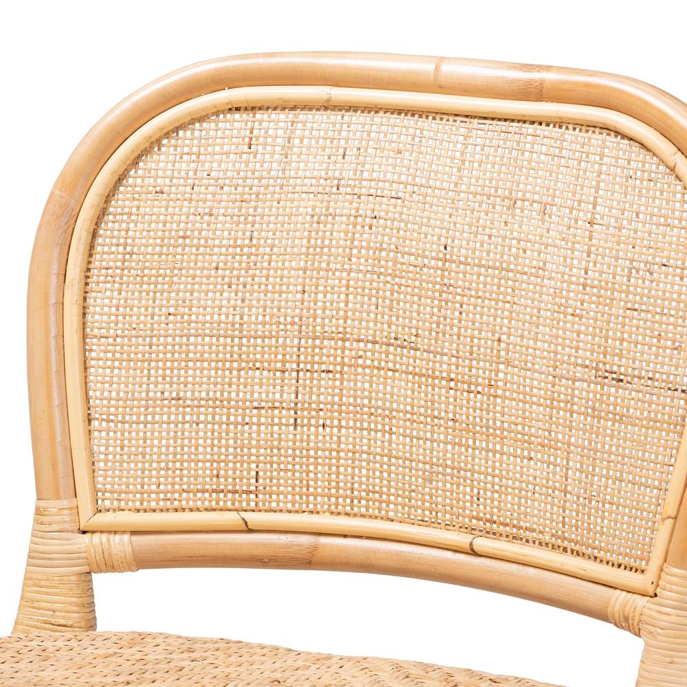 Adrena Modern Wicker Fair Natural Brown Rattan Counter Stool