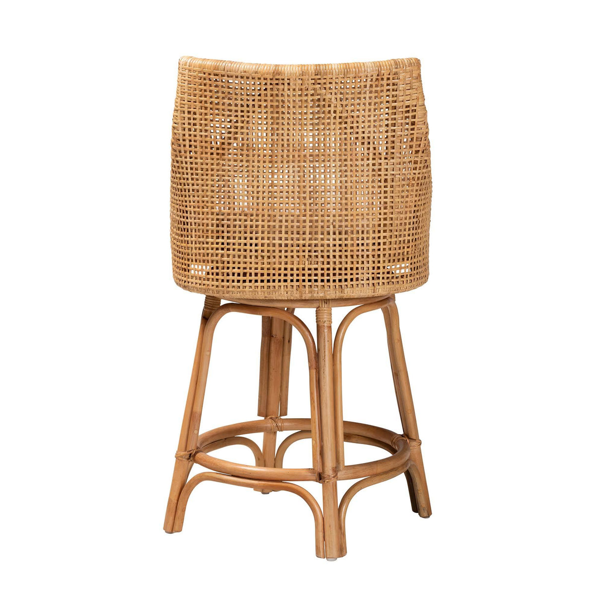 Bella Modern Wicker Fair Natural Brown Rattan Counter Stool