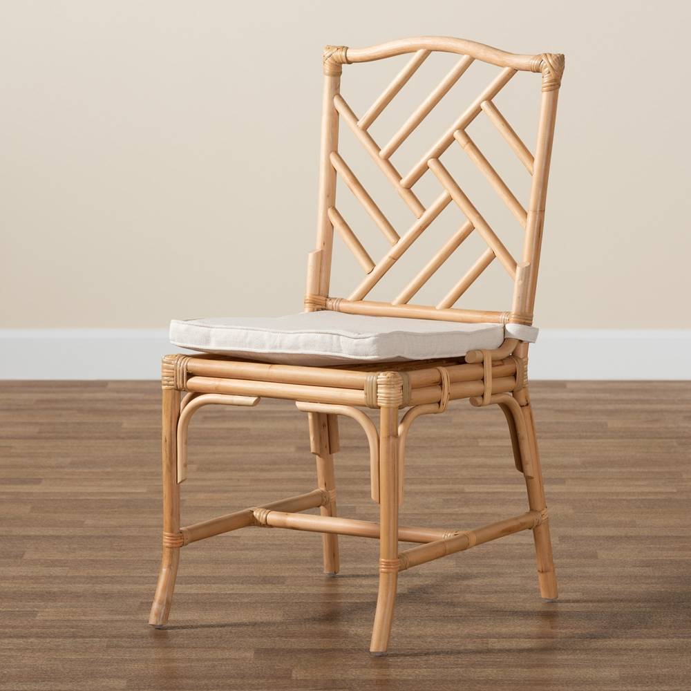 Rio Modern Wicker Fair Natural Brown Rattan Dining Chair