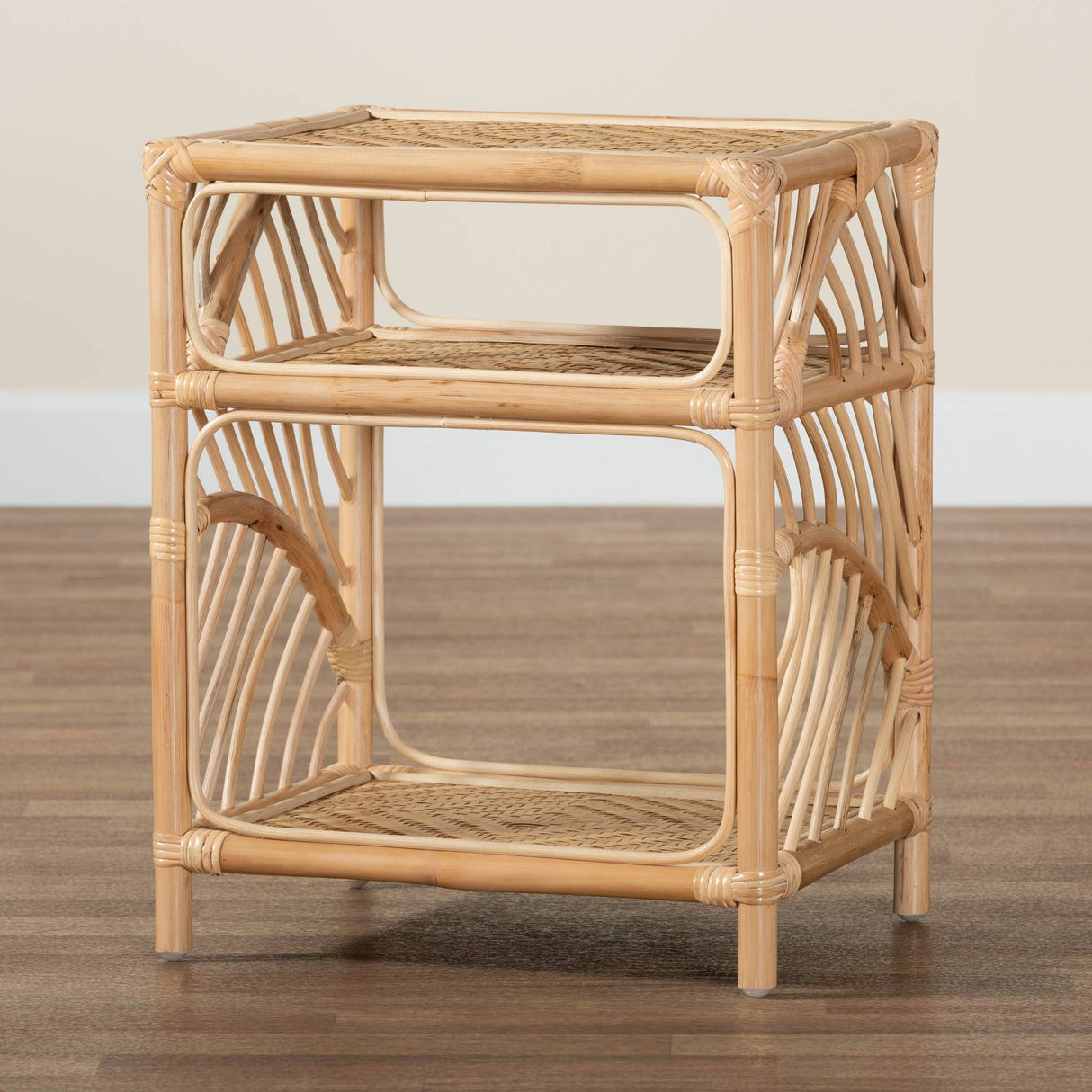 Baara Modern Wicker Fair Natural Brown Rattan Nightstand