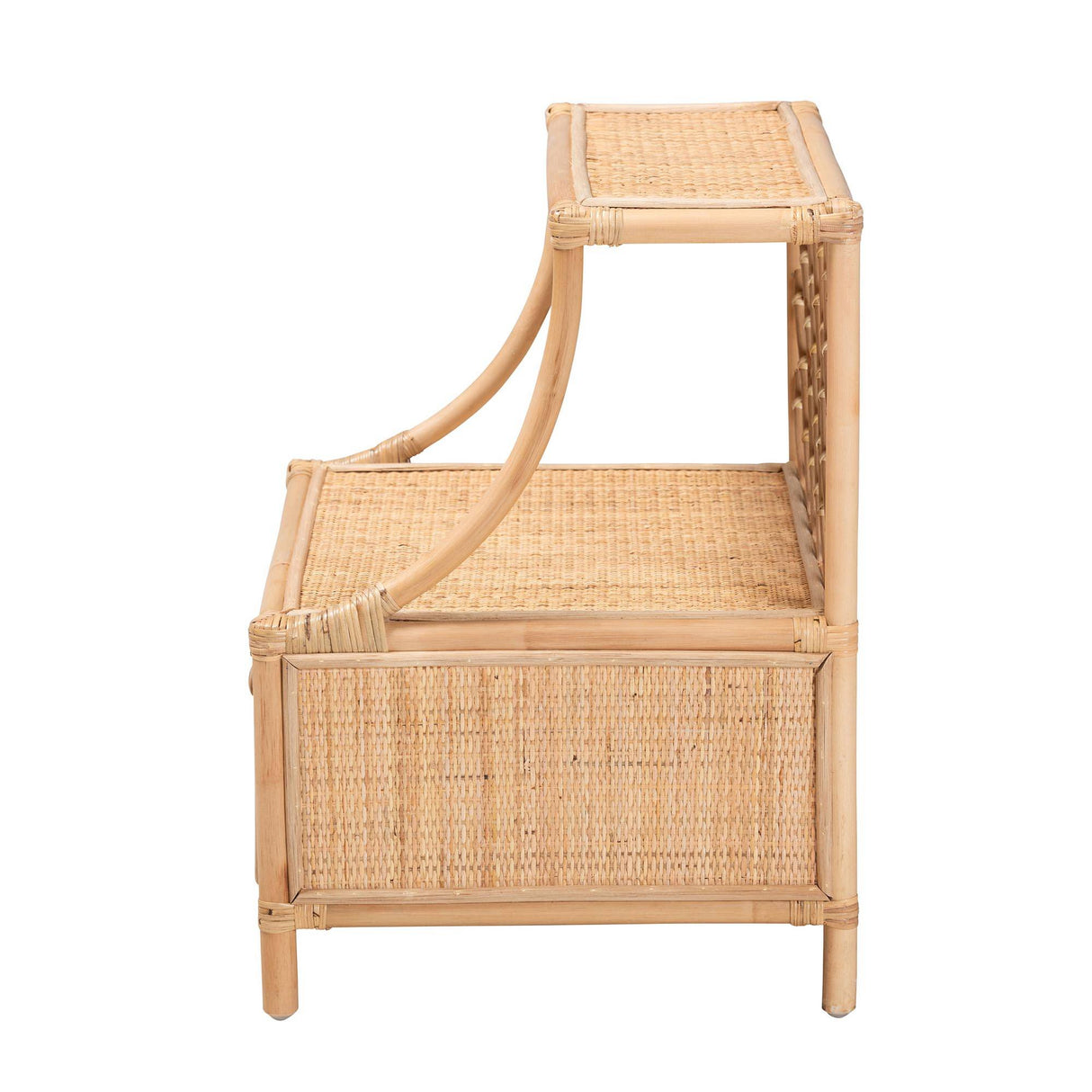 Lalo Modern Wicker Fair Natural Brown Rattan 1-Drawer Nightstand