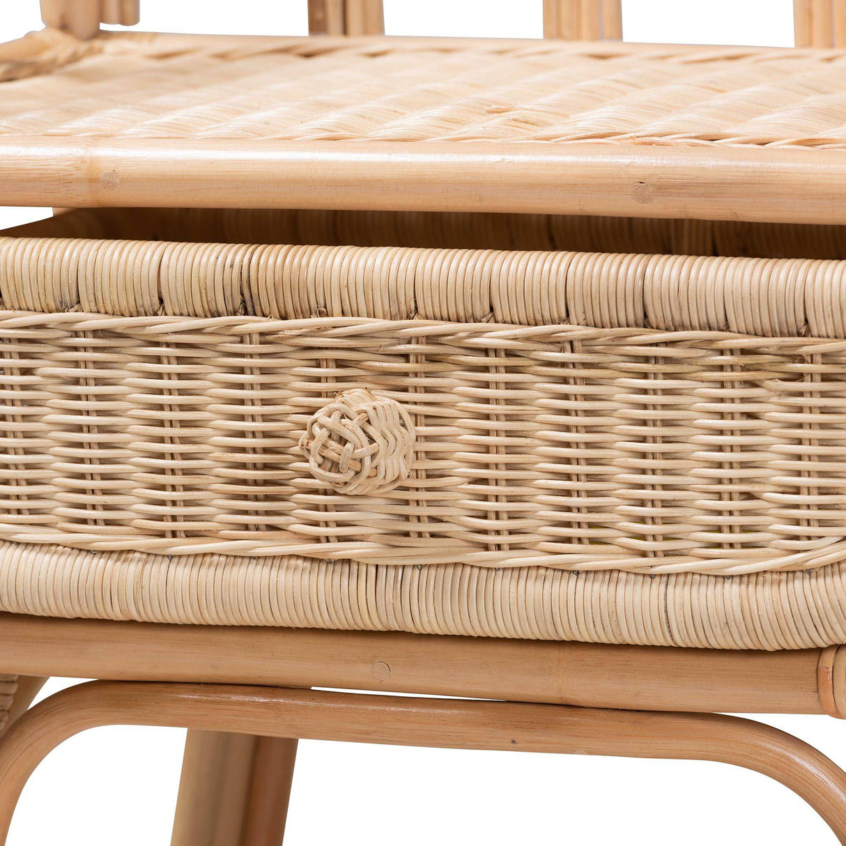 Panchali Modern Wicker Fair Natural Brown Rattan Nightstand