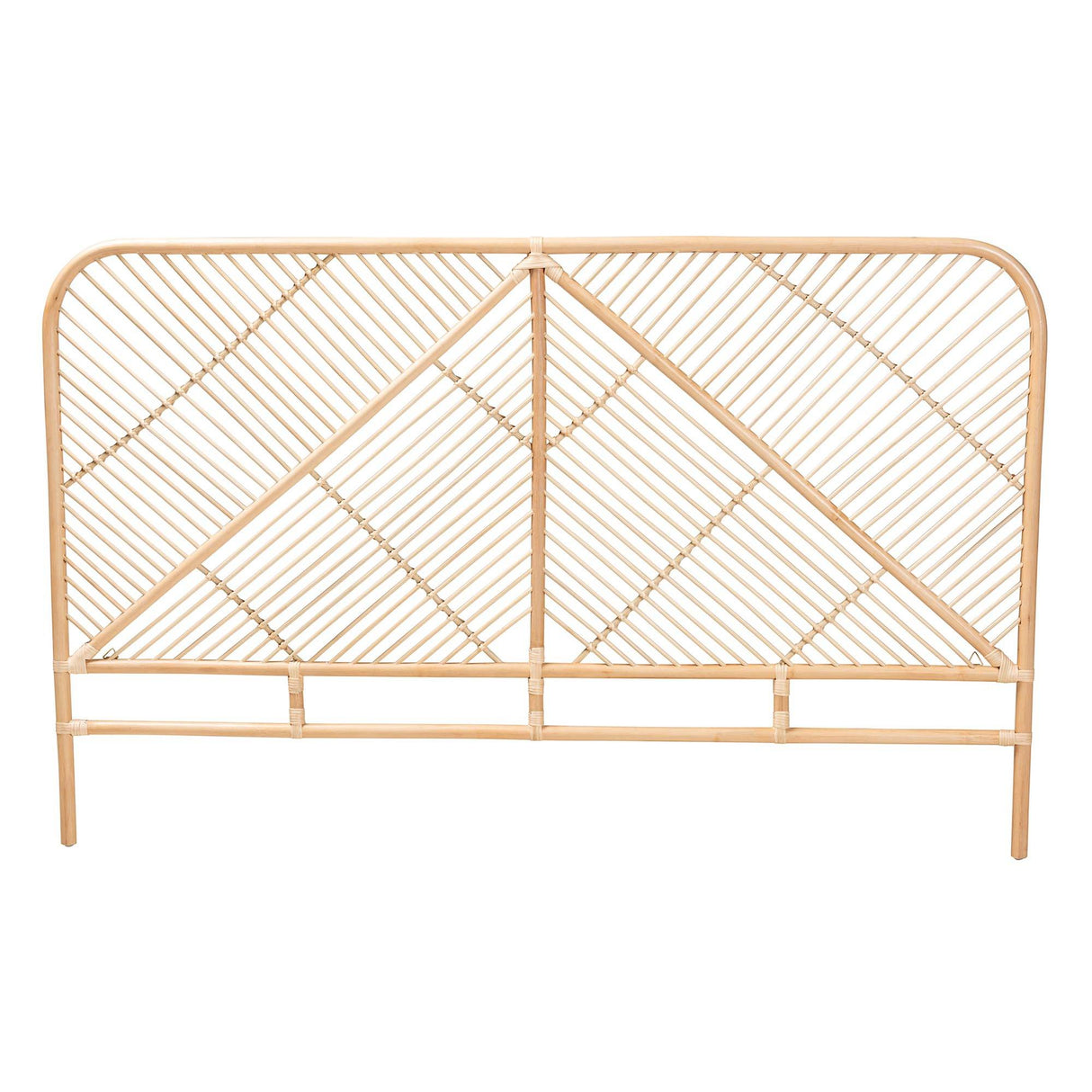 Walid Modern Wicker Fair Natural Brown Rattan Queen Size Standalone Headboard