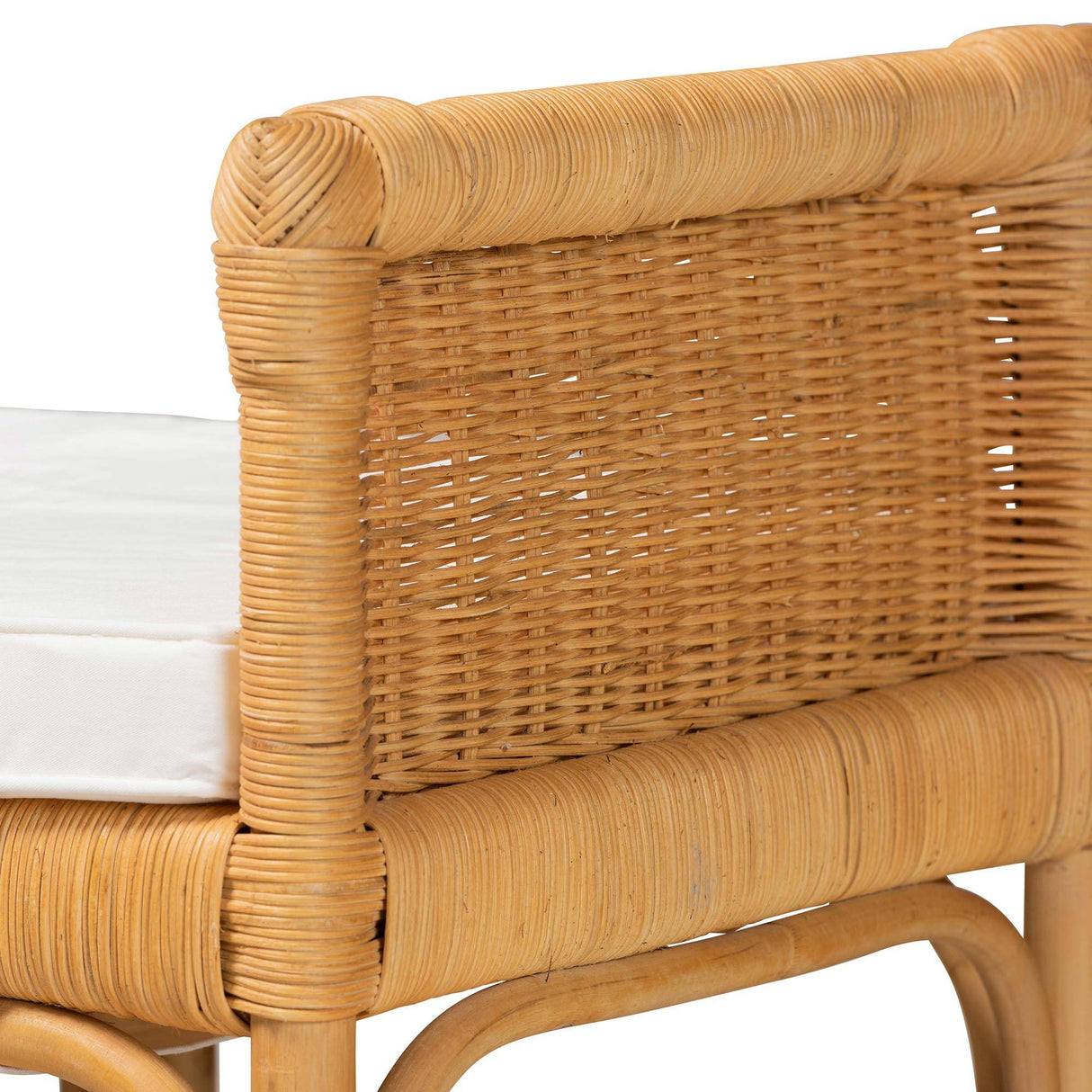 Nairi Modern Wicker Fair Natural Brown Rattan Bench