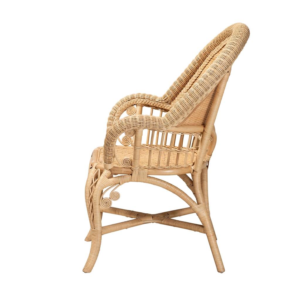 Ratu Modern Wicker Fair Natural Brown Rattan Accent Chair