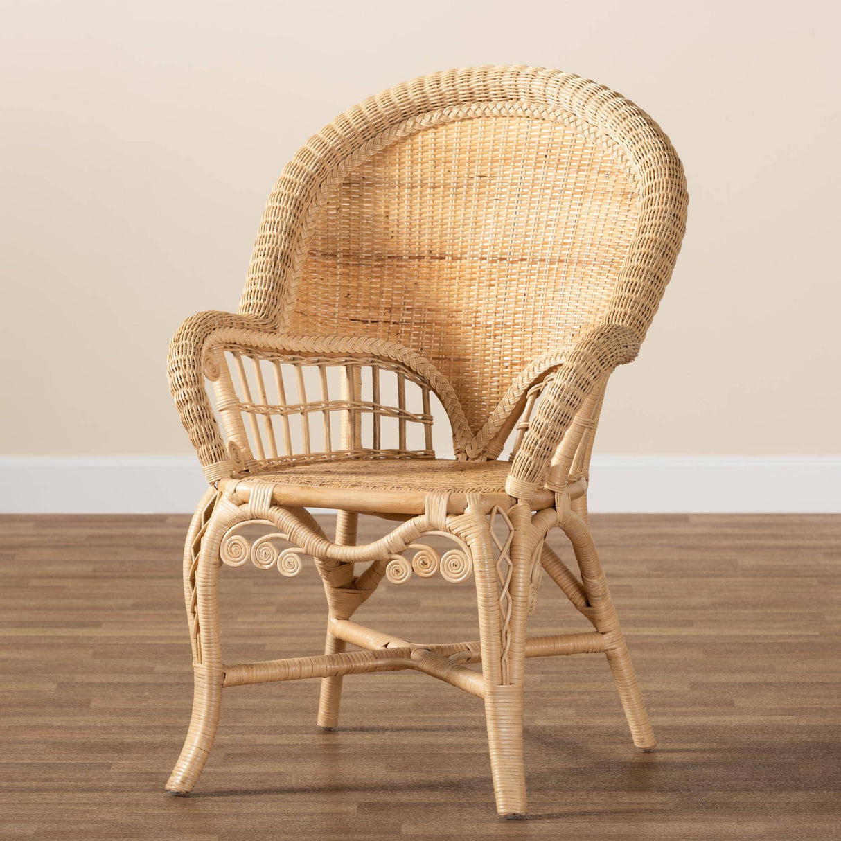 Ratu Modern Wicker Fair Natural Brown Rattan Accent Chair