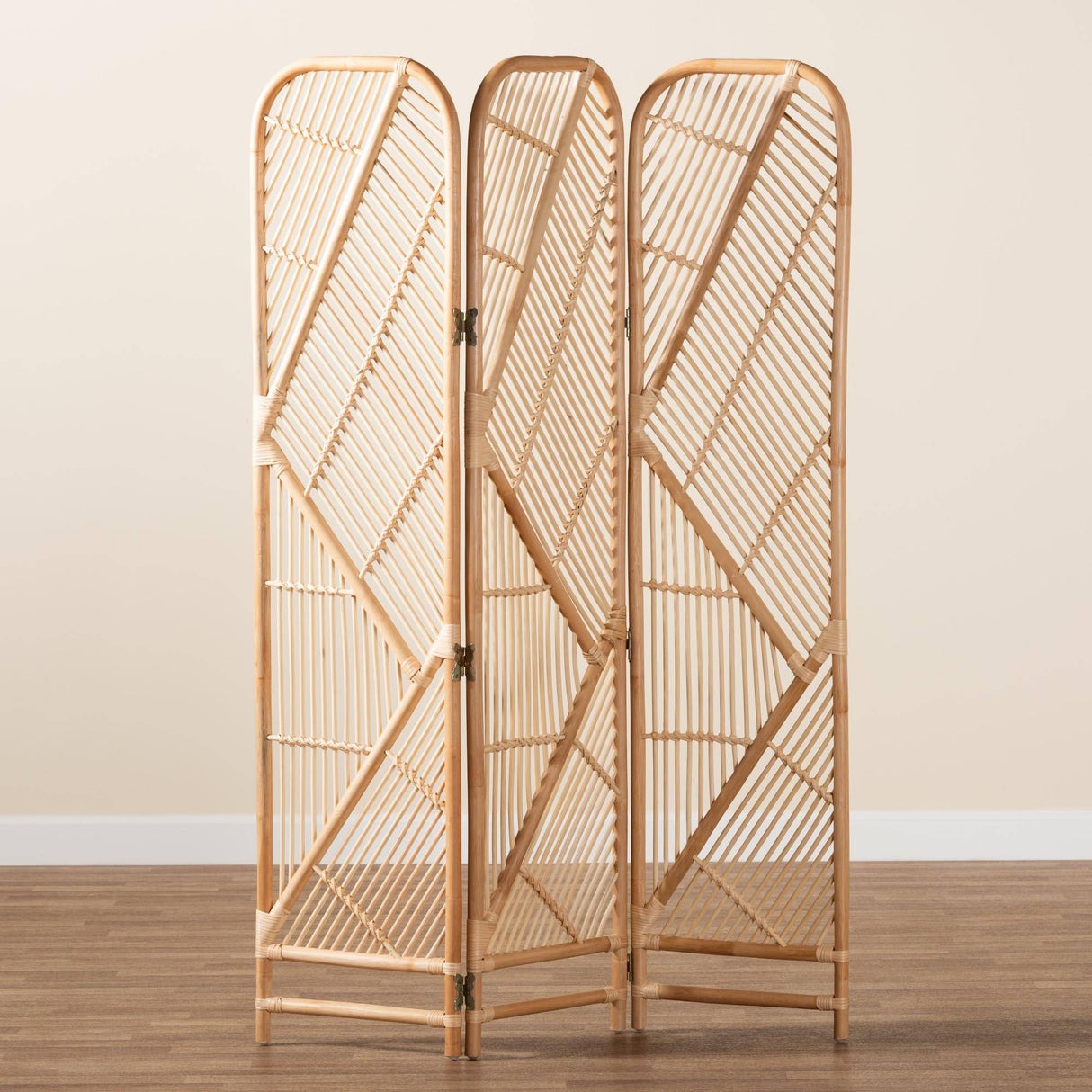 Firenze Modern Wicker Fair Natural Brown Rattan Room Divider
