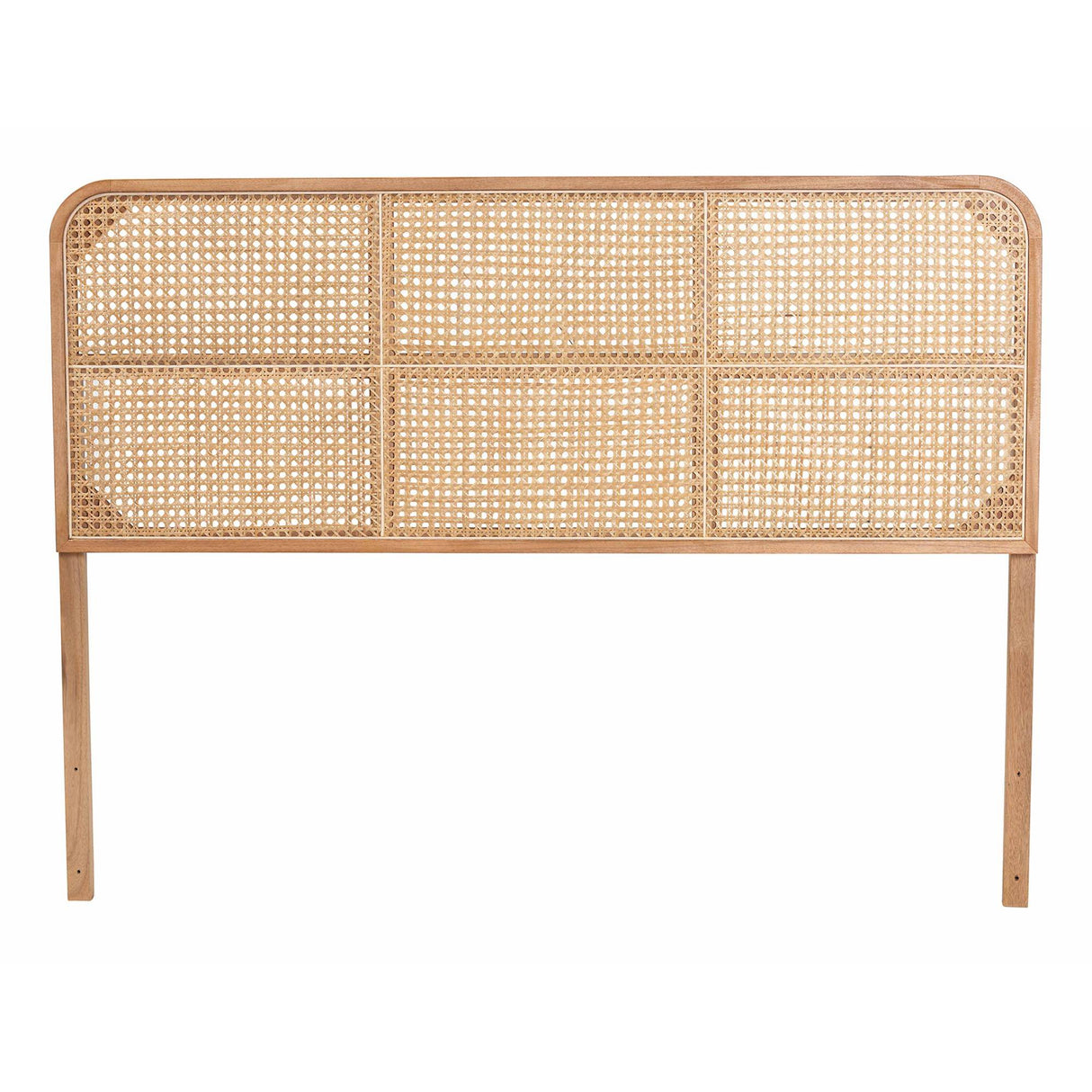Lainer Modern Wicker Fair Natural Brown Finished Bayur Wood and Bamboo Queen Size Headboard