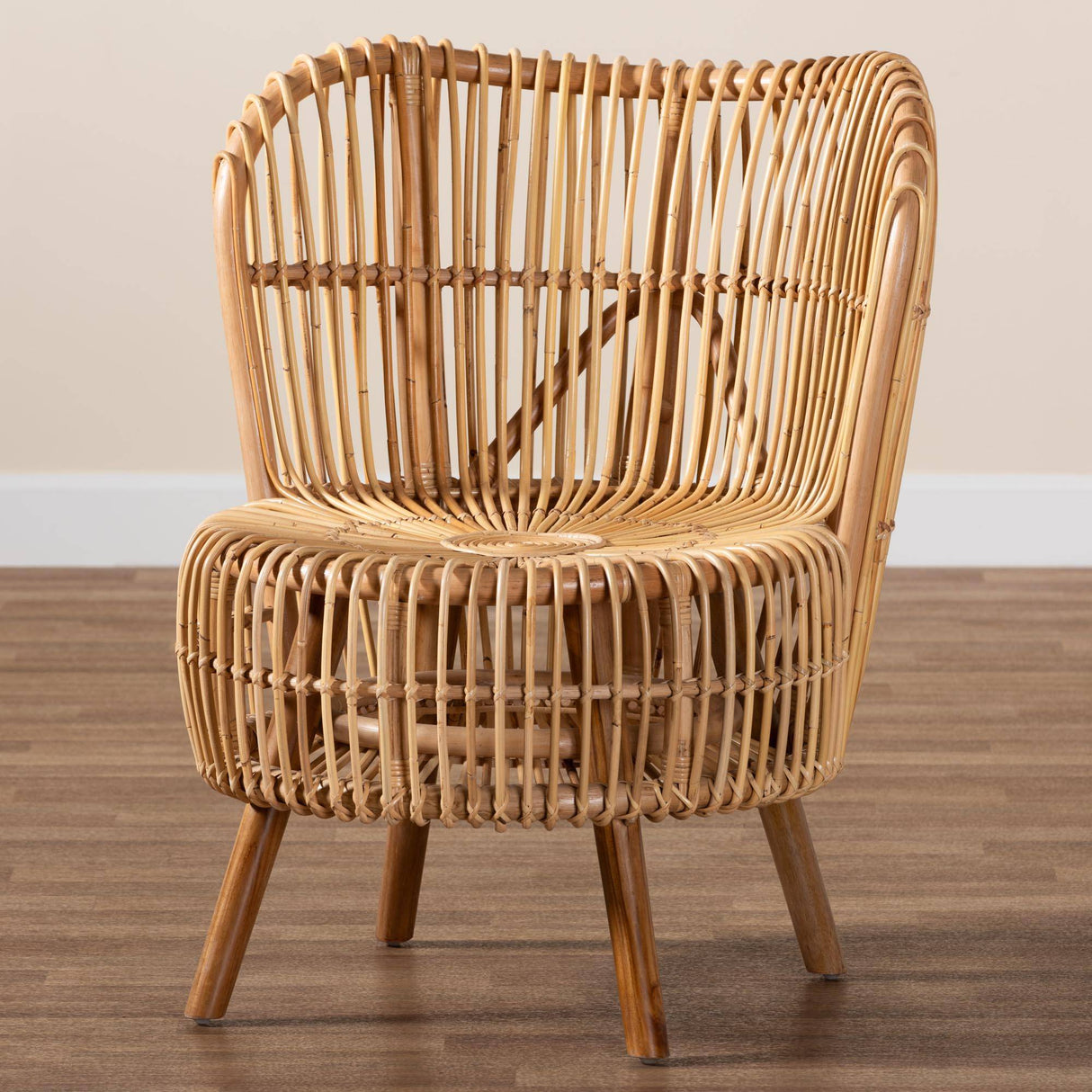 Nagoya Modern Wicker Fair Natural Rattan Wide Seat Lounge Chair