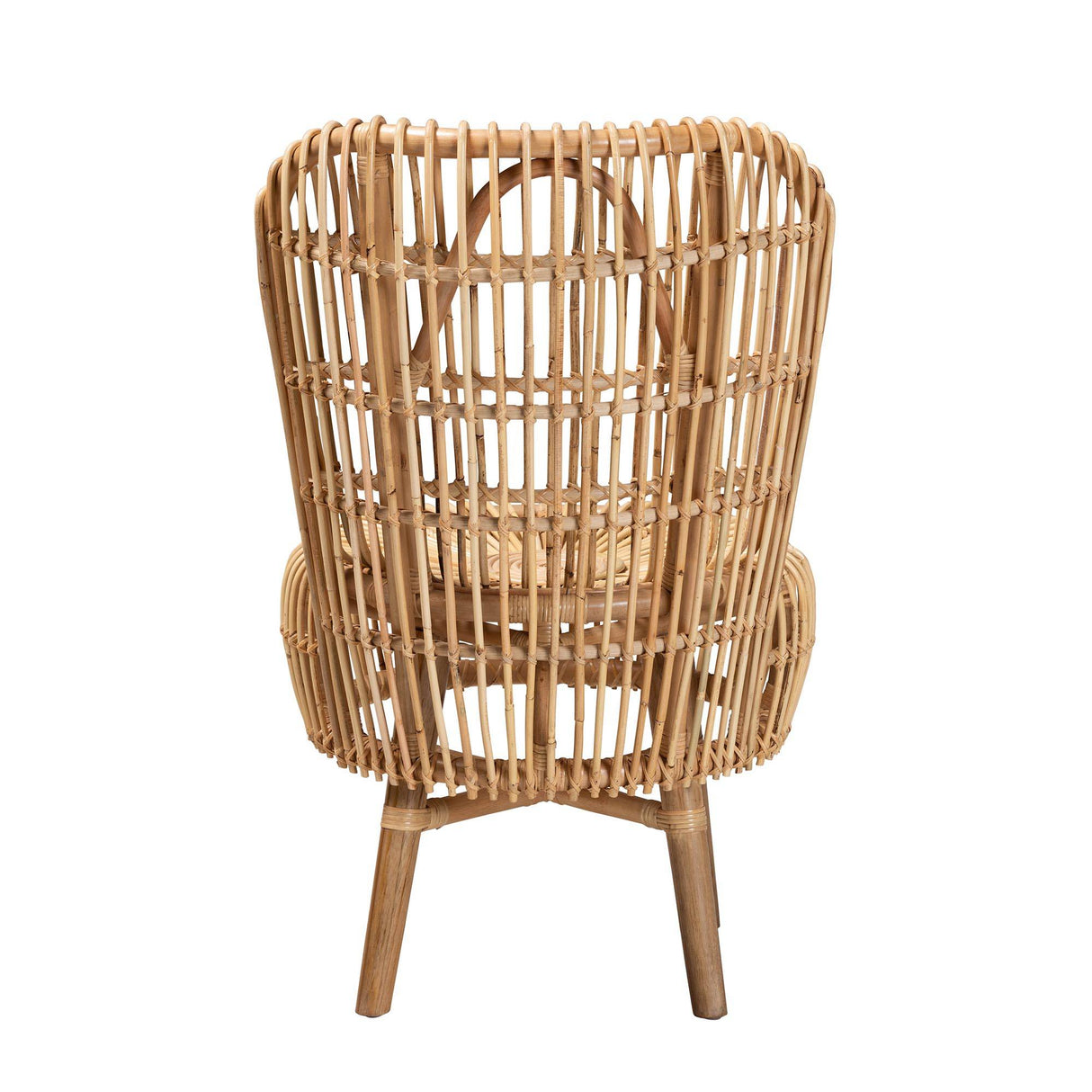 Nagoya Modern Wicker Fair Natural Rattan Tall Lounge Chair