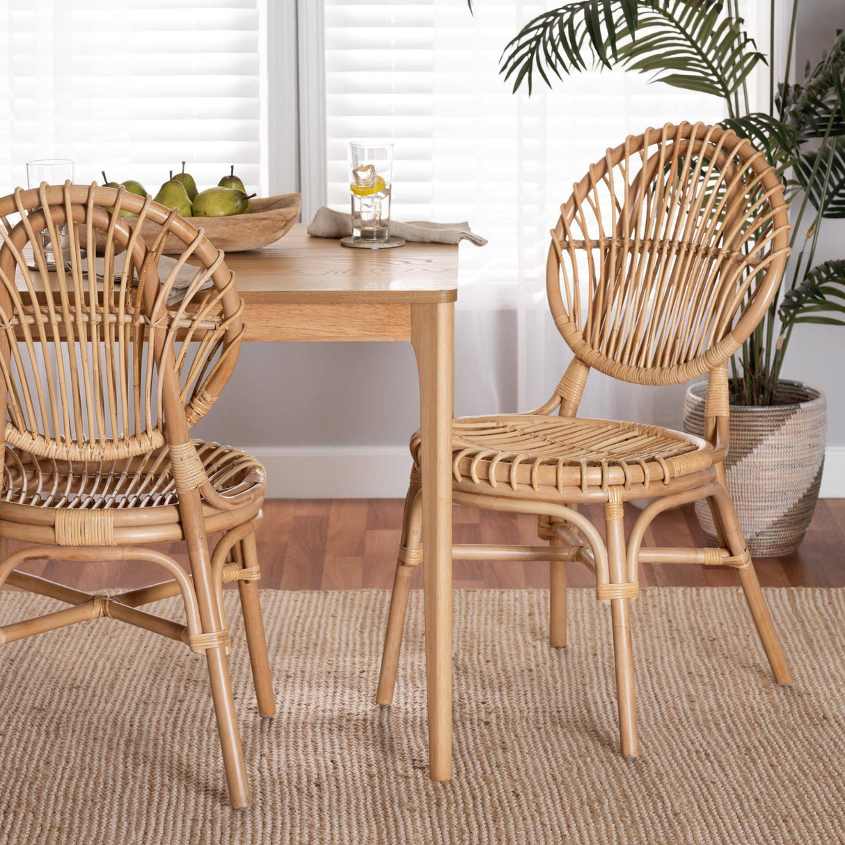 Iris Modern Wicker Fair Natural Brown Rattan Dining Chair