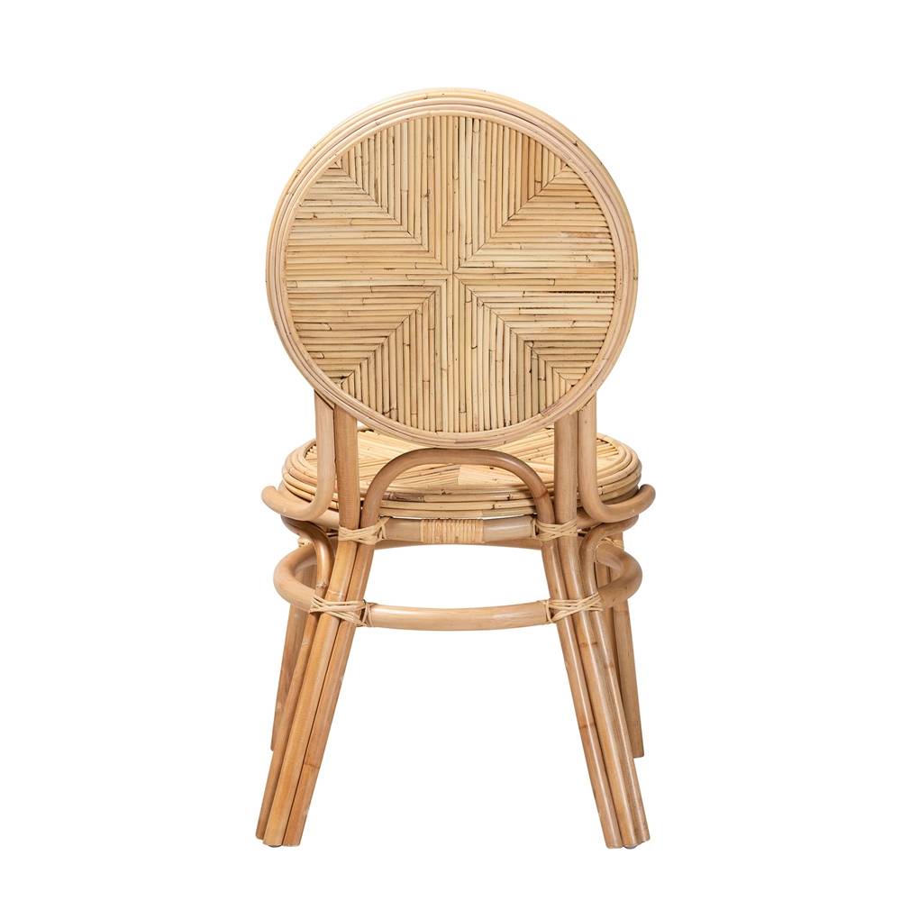 Carita Modern Wicker Fair Natural Brown Rattan Dining Chair