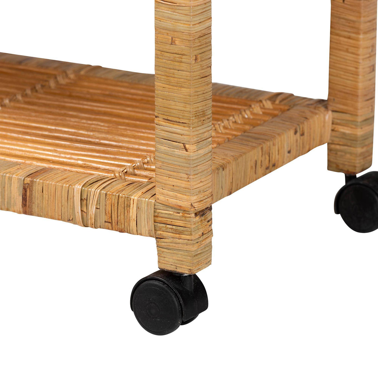 Delphine Modern Wicker Fair Natural Rattan Kitchen Cart