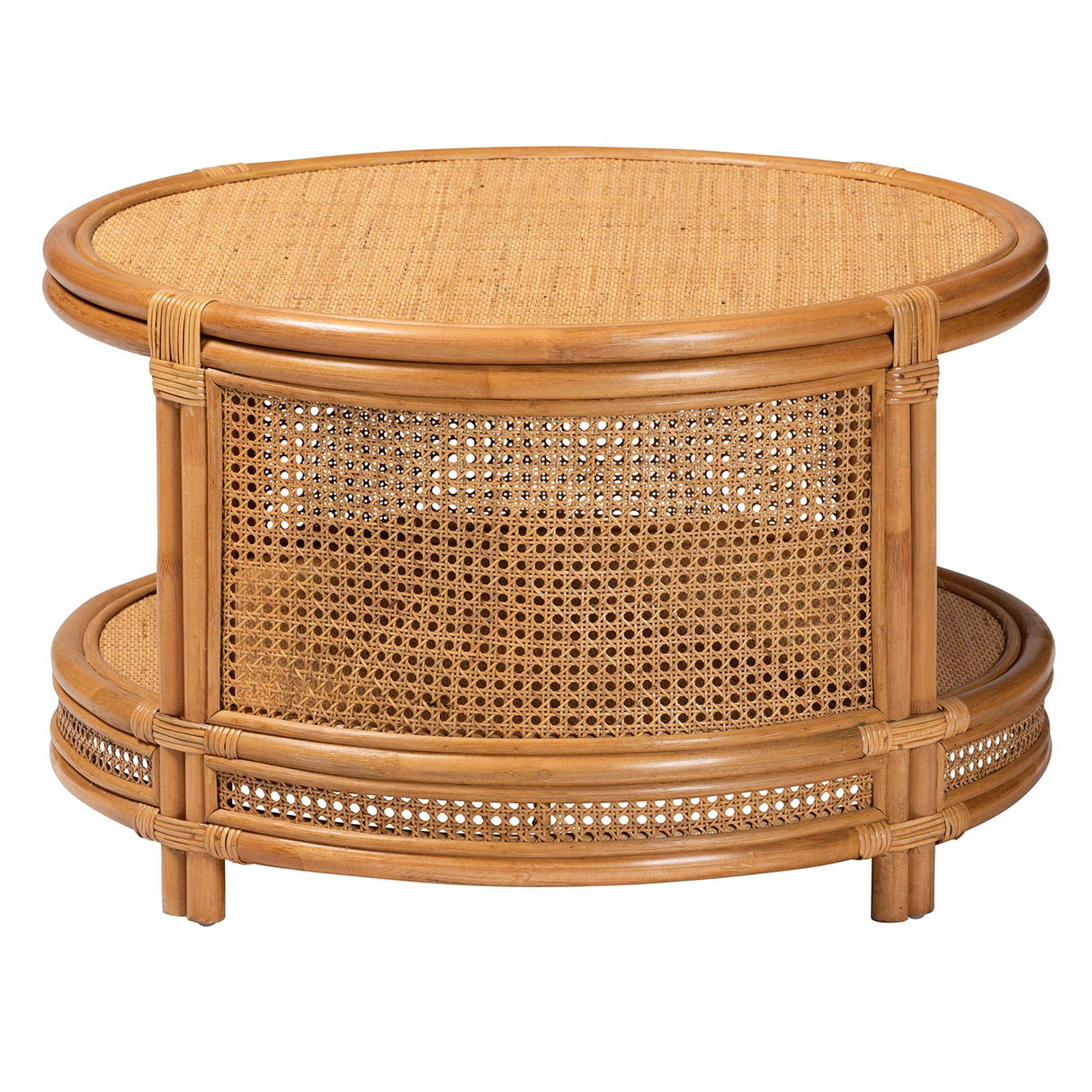 Louis Modern Wicker Fair Natural Brown Rattan Coffee Table