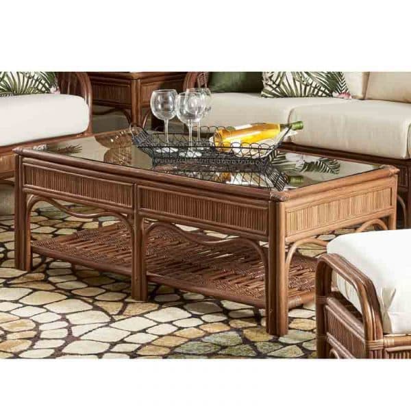 Bermuda Indoor 2 Pc Queen Sleeper Sofa and Coffee Table Set by South Sea Rattan