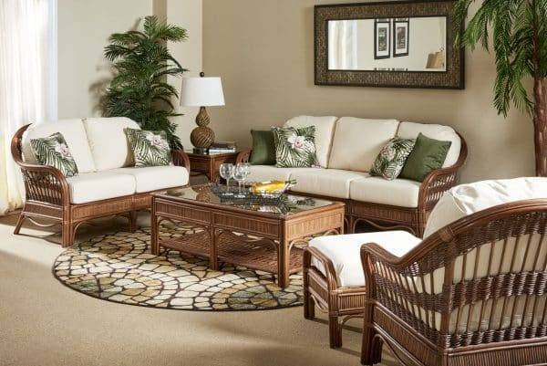 Bermuda Pecan Loveseat by South Sea Rattan Model 1402
