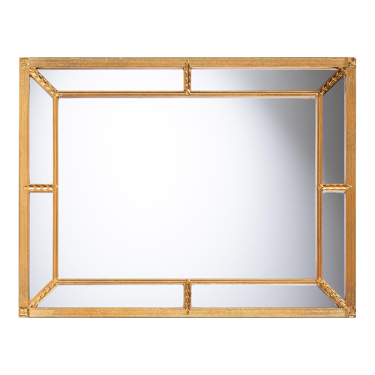 Iskra Rectangular Mirror with Antique Goldleaf Frame by Wicker Fair
