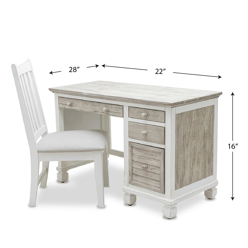 Islamorada Coastal Style Desk and Chair Set Model B23374-DAPGREY By Seawinds Trading