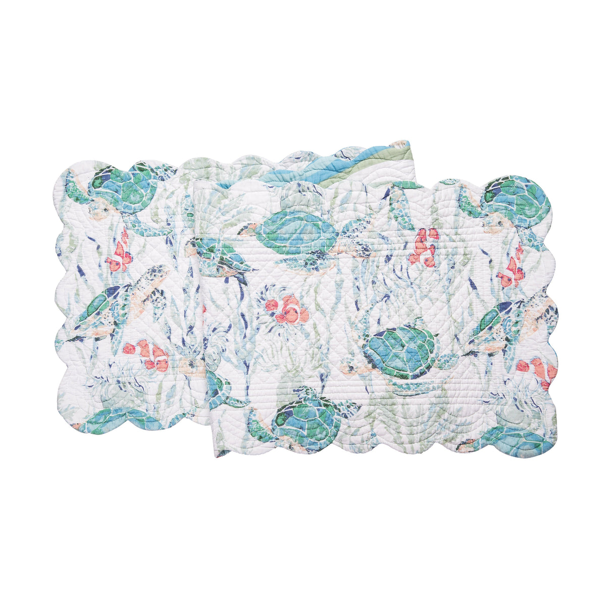 Sea Turtle Aqua Table Runner