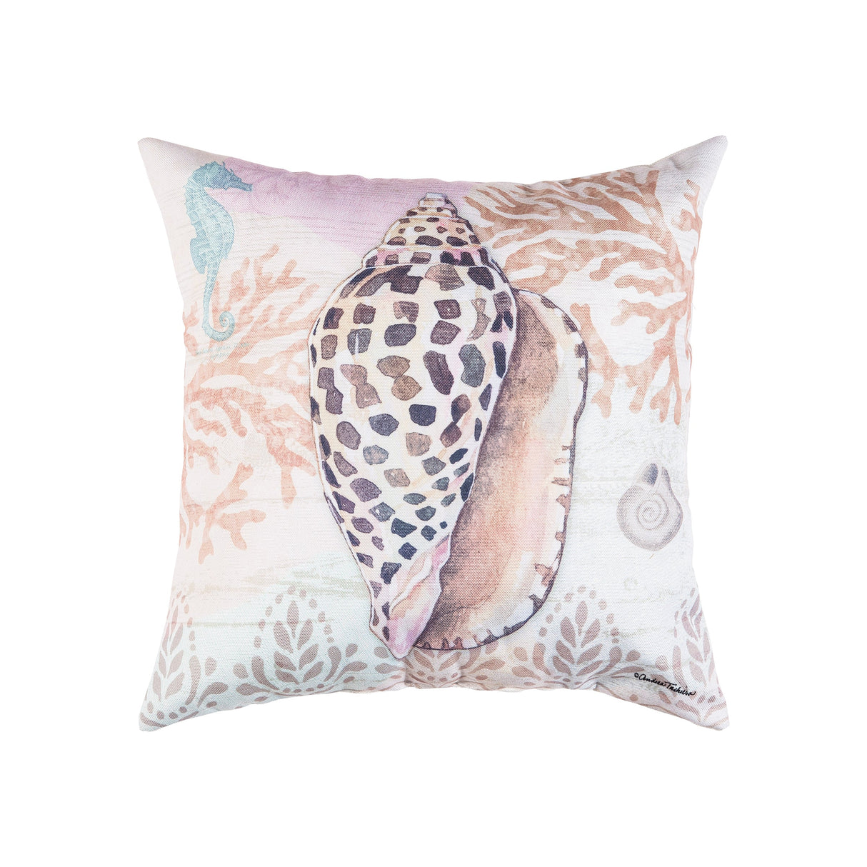 Brown Shell Throw Pillow