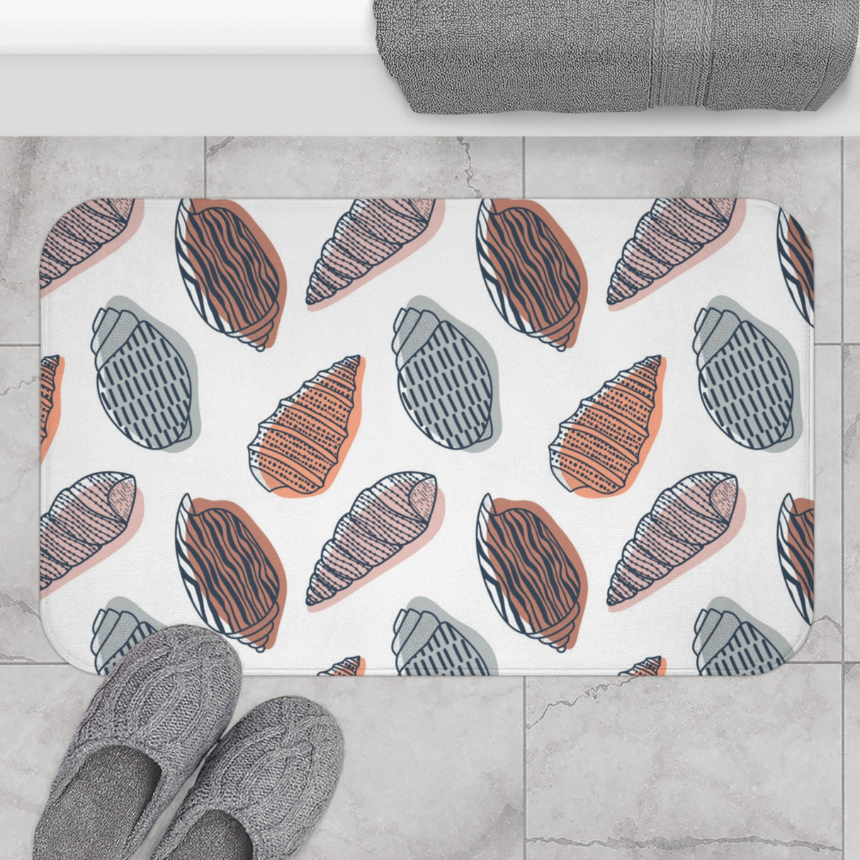 White Shell Bath Mat